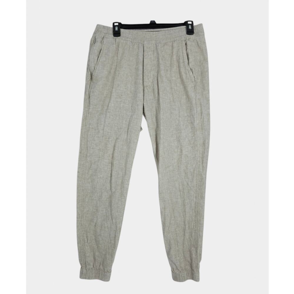 Abercrombie & Fitch Pants Men's M Loose Fit Cream Linen/Cotton Drawstring
